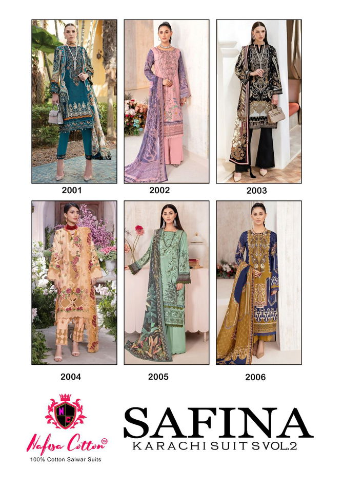 Safina Vol 2 By Nafisa Karachi Cotton Dress Material Catalog
